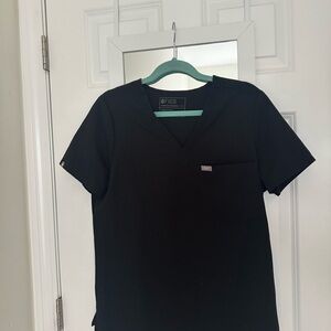 FIGS Classic Black V-Neck Scrub Top